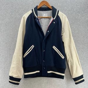 JCPenney-Vintage 90s-Varsity Jacket-Wool-Leather-Letterman-Size Small-Oversized